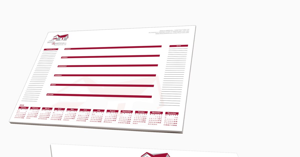 Large Format Deskpads | A3 and A2 Branded Notepads | Brunel Promotions