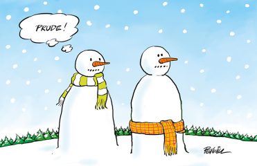 Funny14 - Prudish Snowman Branded Christmas Card