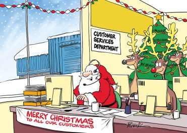 Funny15 - Santa Customer Service Branded Christmas Card