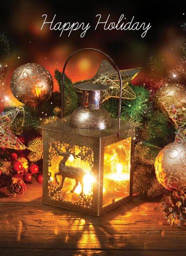 1688 - Reindeer Lantern Branded Christmas Card